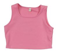 Ružový rebrovaný crop top Shein