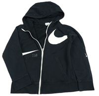 Čierna prepínaci mikina s logom a kapucňou Nike