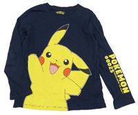 Tmavomodré triko s Pikachu C&A