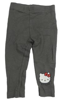 Tmavošedé žebrované legíny s Kitty Sanrio