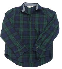 Tmavomodro-tmavozelená kostkovaná košile H&M