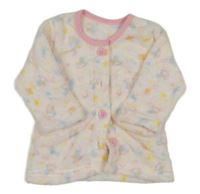 Svetloružová -farebná vzorovaná chlpatá prepínaci mikina