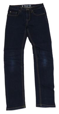 Tmavomodré slim stretch rifle 