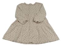 Starorůžovo-bílé vzorované teplákové šaty s kytičkami Topolino