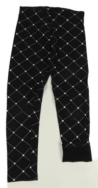Nové - Černé kárované silnější legíny s obrázky C&A