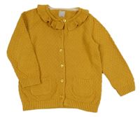 Okrový propínací svetr s límečkem John Lewis