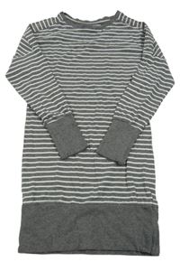 Tmavošedo-biele pruhované melírované šaty YIGGA