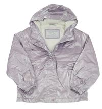 Lila lesklá nepromokavá podzimní bunda s kapucí Tu
