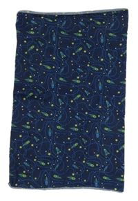 Tmavomodrý vzorovaný nákrčník s raketami 