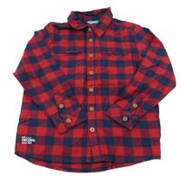 Červeno-tmavomodrá kostkovaná košile 