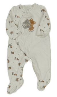 Bílý sametový overal se zvířazty Sergent major