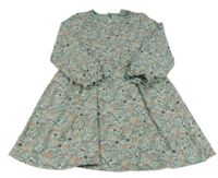 Svetlomodré kvietkovane bavlnené midi šaty Topolino