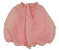 Svetloružová balonová sukňa s kvetmi