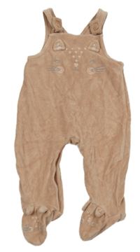 Starorůžové sametové dupačky s mačkou George