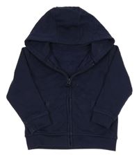 Tmavomodrá prepínaci mikina so smajlíkom a kapucňou Dunnes,