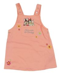 Neónově lososové plátenné na traké šaty s Minnie Disney
