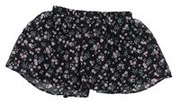 Čierna kvetovaná šifónová sukňa