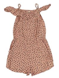 Svetloružový kraťasový overal s bodkami H&M