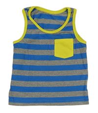 Modro-sivé pruhované tielko s vreckom Mothercare