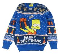 Modrý vzorovaný sveter s Bártem Primark