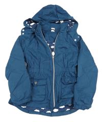 Tmavomodrá šušťáková jarná parka s odopínacíá kapucňou Tchibo