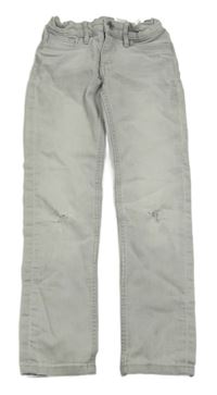 Sivé skinny fit rifle s vyšúchaním H&M