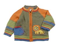 Hnedo-farebný vzorovaný prepínaci vlnený sveter s tigrom Next