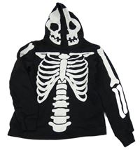 Čierna mikina s kostlivcem a kapucňou H&M