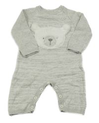 Šedý pletený overal s medvídkem George 