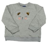 Sivá mikina s mačičkou Lupilu