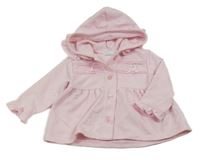 Svetloružová prepínaci mikina s čipkou a kapucňou Amore