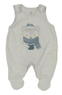 Bílé sametové dupačky s líškou C&A