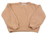 Svetloružový žinylkový sveter H&M