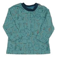 Modré triko se sovami Nutmeg