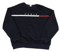 Tmavomodrá športová mikina s nápisom Shein