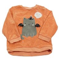 Oranžová froté mikina s mačkou C&A