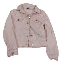 Světlerůžová riflová crop bunda George 