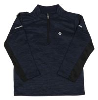 Tmavomodro-černá melírovaná sportovní mikina Matalan