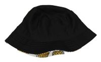 Černý plátěný oboustranný klobouk