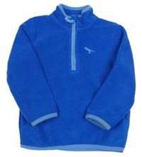 Kobaltově modrá fleecová mikina s dinosaurom a rolákom Nutmeg