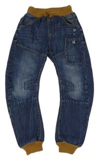 Tmavomodré cuff rifle s pletenými lemy George 