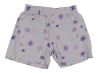 Lila bavlnené kraťasy s vločkami Disney