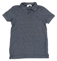 Tmavomodré polo tričko s logom H&M