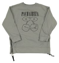 Sivá mikina s nápisom Pacha