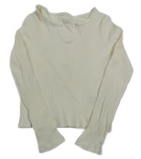 Smotanové rebrované crop tričko Primark