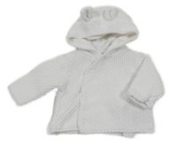 Bílý vzorovaný svetrový podšitý kabátek s kapucí Mothercare