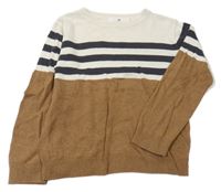Béžovo-smotanový sveter s prúžkami H&M