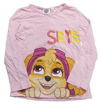 Světlerůžové triko s PAW PATROL - Skye nickelodeon