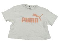 Bílé crop tričko s logem PUMA