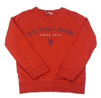 Červená mikina s logem U.S. POLO ASSN.